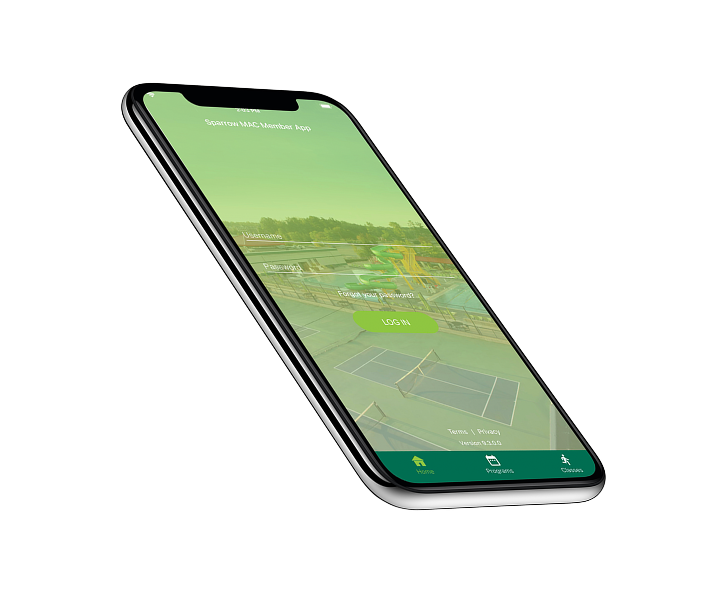 Phone showcasing the Sparrow MAC membership App