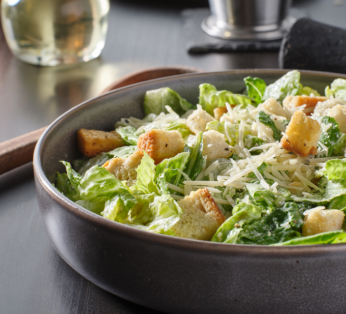 Fresh Caesar Salad with Croutons and Parmesan Cheese