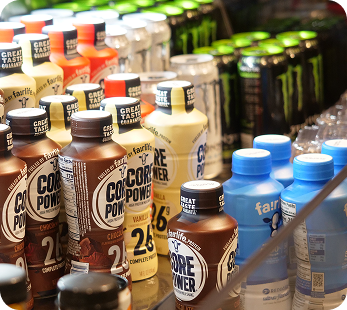 A selection of cold drinks form the Courtside Grill