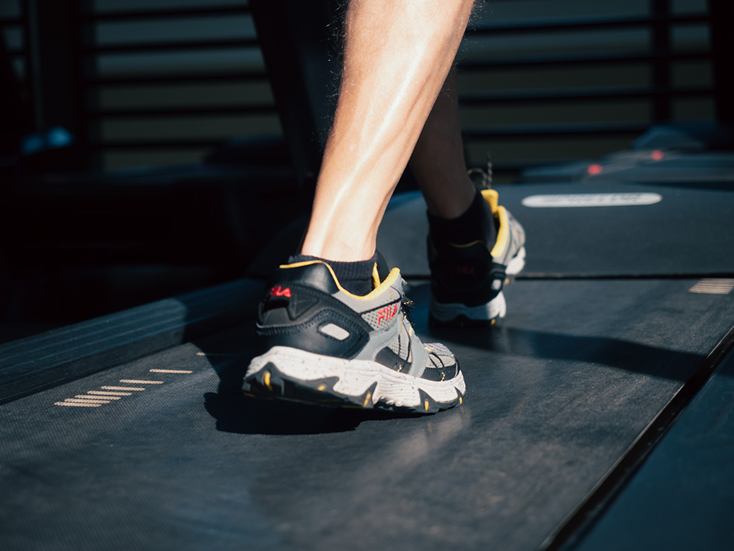 walking on treadmill at MAC